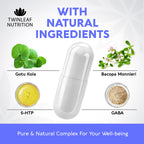 Natural Serotonin Supplement - Made in USA Manganese Serotonin & Cortisol Manager - Serotonin Booster Vitamin Supplement for Women with 5-HTP Vitamin B6 B12 GABA L Theanine L Tryptophan - 60 Capsules