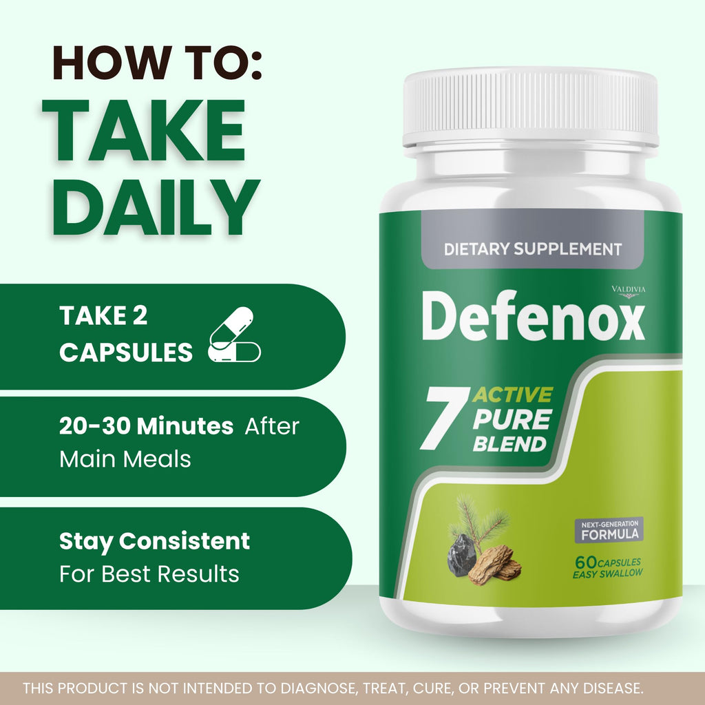 Valdivia (2 Pack) Defenox Capsules - Official Defenox Supplement, Premium Formula, Natural Vitamins for Health & Wellness - 120 Capsules for 2 Months