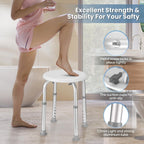 Careboda Adjustable Bath Chair for Inside Shower, Shower Stool with Upgraded Aluminium, Tool-Free Assembly, 8 Adjustable Heights for Seniors, Elderly, Pregnant, Handicap & Disabled Gray