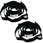 Stretching Strap Yoga Strap with Loops, Stretch Straps for Physical Therapy, Non-Elastic Exercise Strap for Pilates, Dance and Gymnastics with Workout Guide (Black+Black)