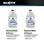 MAXTITE Type II Deionized Water - ASTM/ACS Certified Laboratory Grade (1 Gallon)