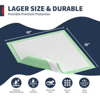 Extra Large Bed Pads with Adhesive Strips 40'' X 36'' Disposable Underpads for Incontinence (30 Pads) Ultra-Absorbent & Leak-Proof Chucks Pads for Adults, Elderly and Kids