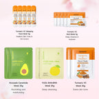QUIYUM Skincare Set - 26PCS Face Masks & Lip-Eye Masks, Fruit & Turmeric VC Masks Gifts for Women Teen Girls, Travel Size Toiletries for Mother's Day Christmas Birthday