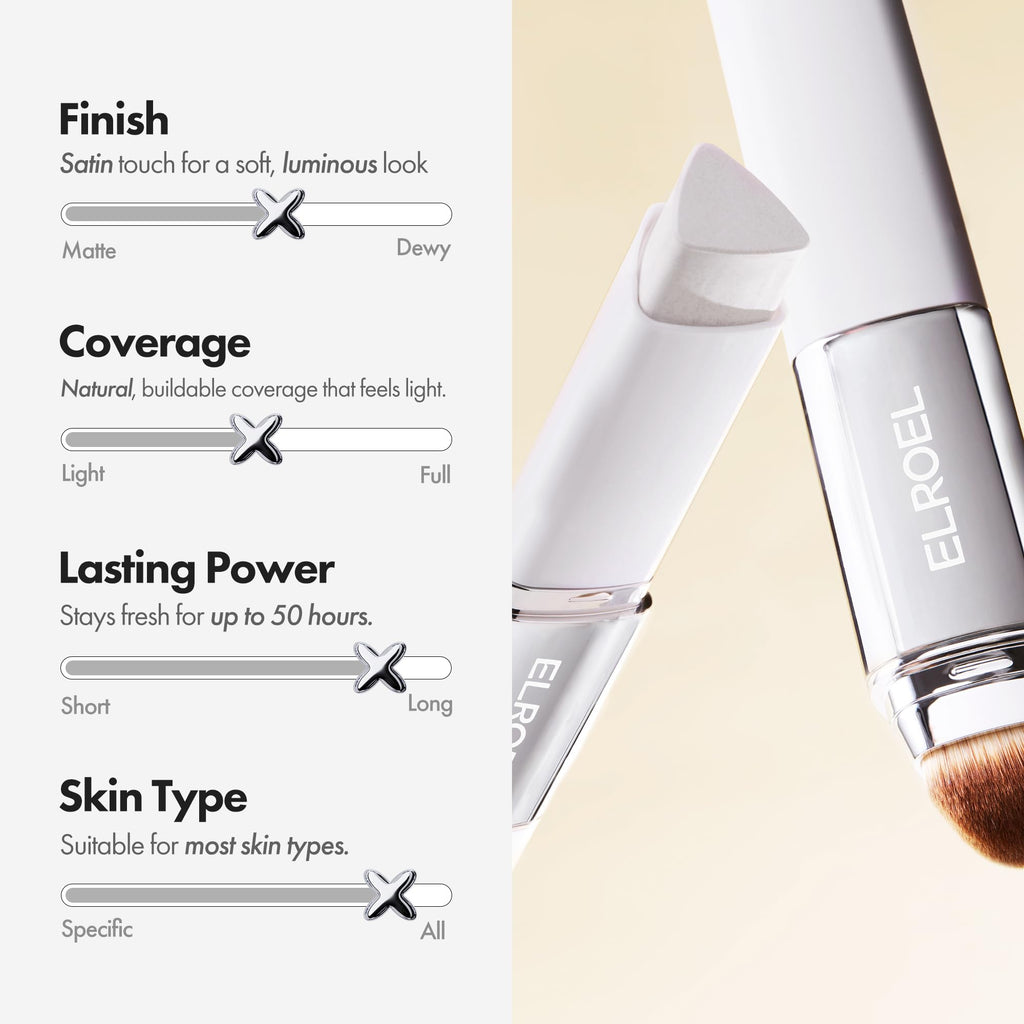 ELROEL Blanc Cover Cream Stick V White - Korean Foundation (#202 Natural)