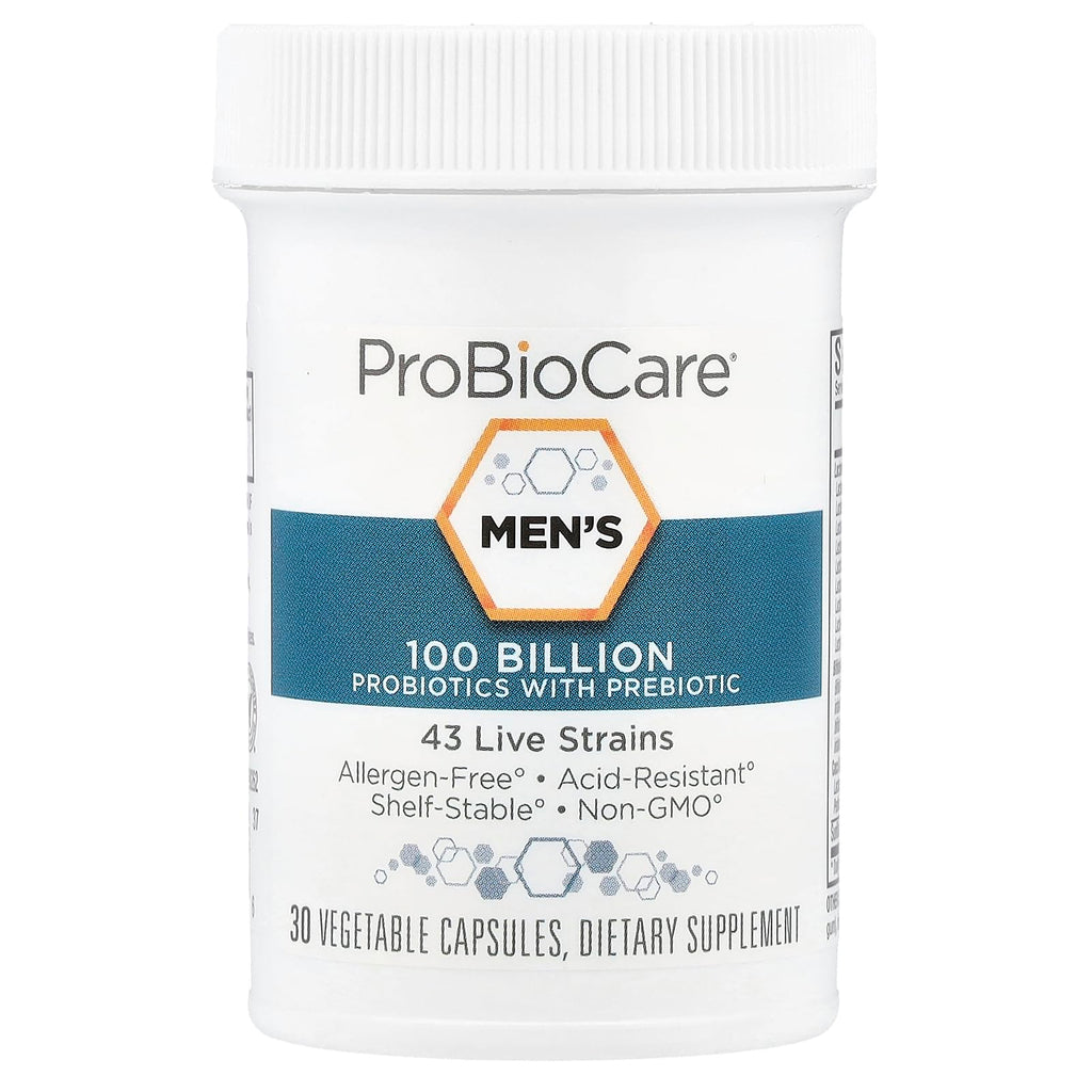 ProBioCare Probiotic for Men - Advanced Formula with 100 Billion CFUs to Support Digestive Health, Boost Immune Function, and Promote Gut Balance for Optimal Wellness (30 Vegetable Capsules)