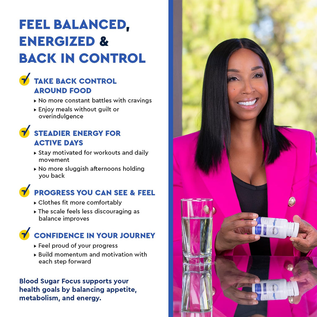JJ Smith Sugar Focus – Glucose Control Complex with Eriomin, Cinnamon Bark, Chromium Picolinate & Alpha Lipoic Acid – GLP-1 Supplement for Cravings, Control, Energy & Healthy Weight.