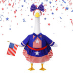 ZhouBoat Patriotic 4th of July Porch Goose Outfit for 23 Inch Lawn Statue
