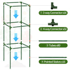 6 Pack 43.3 Inch Adjustable Tomato Cages Garden Plant Trellis