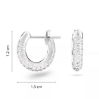 Swarovski Dextera Mini Hoop Women's Earrings, Clear Swarovski Crystals on a Rhodium Finished Setting with Lever Back Closure