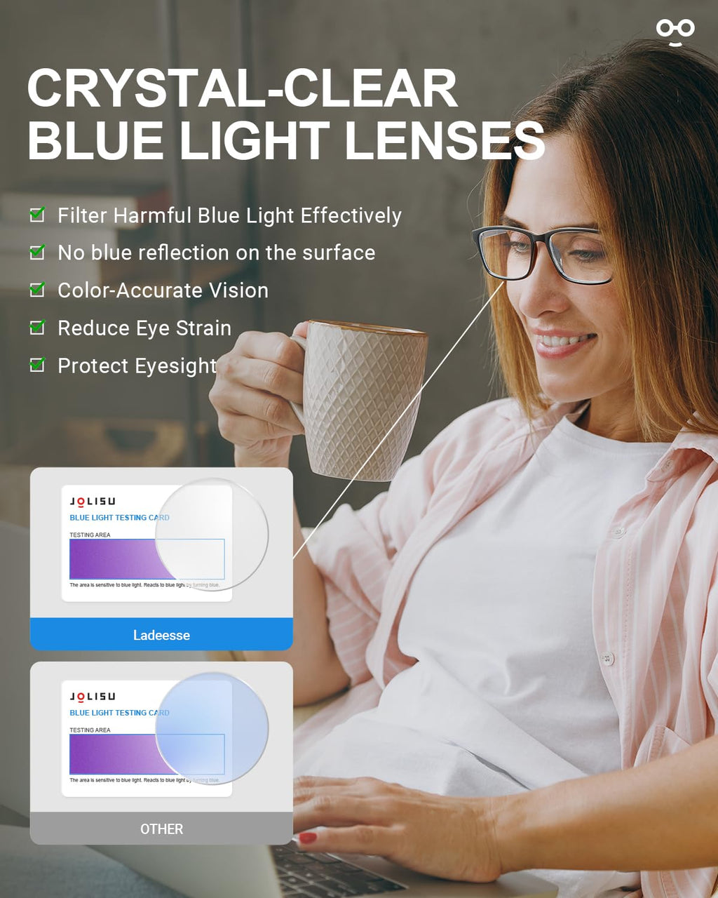 JOLISU Reading Glasses for Women, 5 Pack Black Blue Light Blocking Readers, Lightweight Cheaters Classic Eyeglasses with Spring Hinge(2.50)