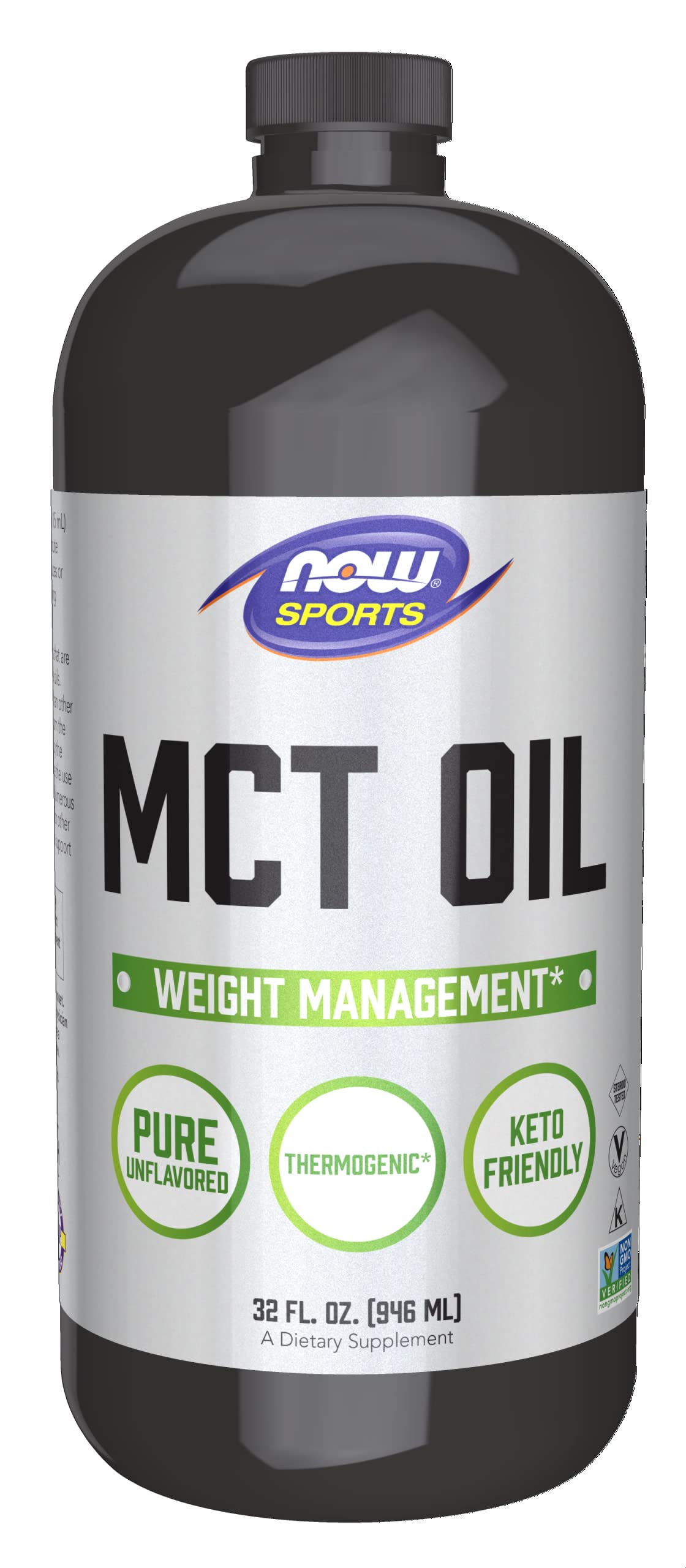 NOW Foods Sports Nutrition, MCT (Medium-chain triglycerides) Oil 14 g, Weight Management, Liquid, 32-Ounce