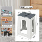 Fortable Bath Shower Safety Chair Seat, 17.7" High Anti-Slip Bench Bath tub Stool for Elderly or Seniors (ShowerChair Grey)