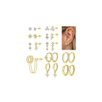 11 Pairs All CZ Hoop Earrings Stack Hypoallergenic Huggie Earring Studs