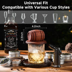 ComboJoy Whiskey Smoker Kit with Torch - 6 Flavors Wood Chips, 2 Glasses, 2 Ice Ball Molds - Cocktail Smoker Infuser Kit, Old Fashioned Drink Smoker Kit, Birthday Bourbon Gifts for Men,Dad(NO Butane)