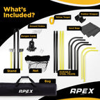 Apex Sports Adjustable Volleyball Rebounder Net 7x4 ft ��� Bounce Back Training Equipment with Angle Customization for Practicing Volleying, Bumping, Spiking ��� Durable & Portable with Travel Bag