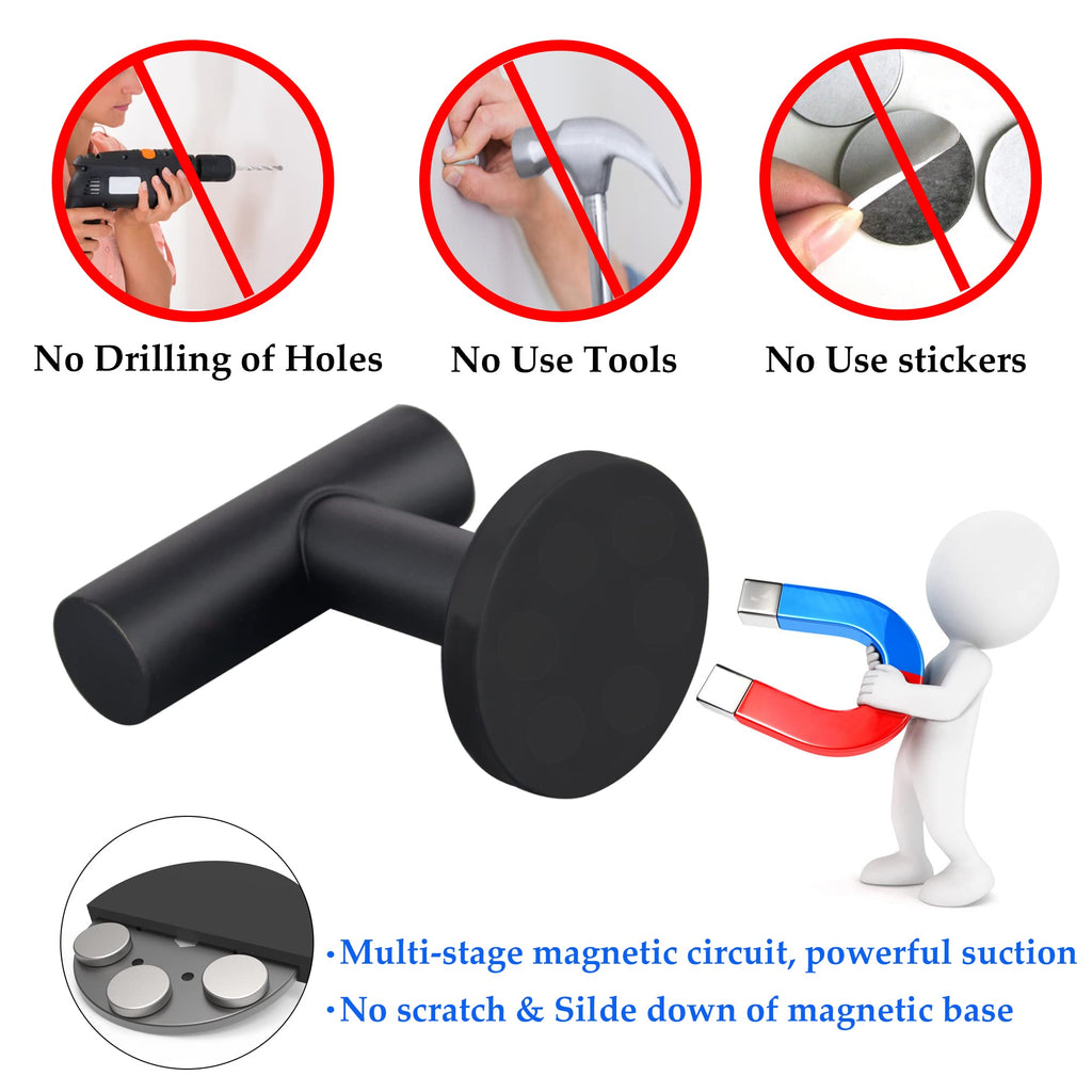 ULIBERMAGNET Strong Magnetic Coat Hooks,Heavy Duty Rubber Coated Magnets Hook for Metal,Door,Grill,Refrigerator, Locker,Neodymium Magnet Hook for Towel,Coat,Bag,Umbrella