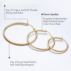 M MOOHAM Hoop Earrings for Women, Hypoallergenic 14K Gold Plated Earrings
