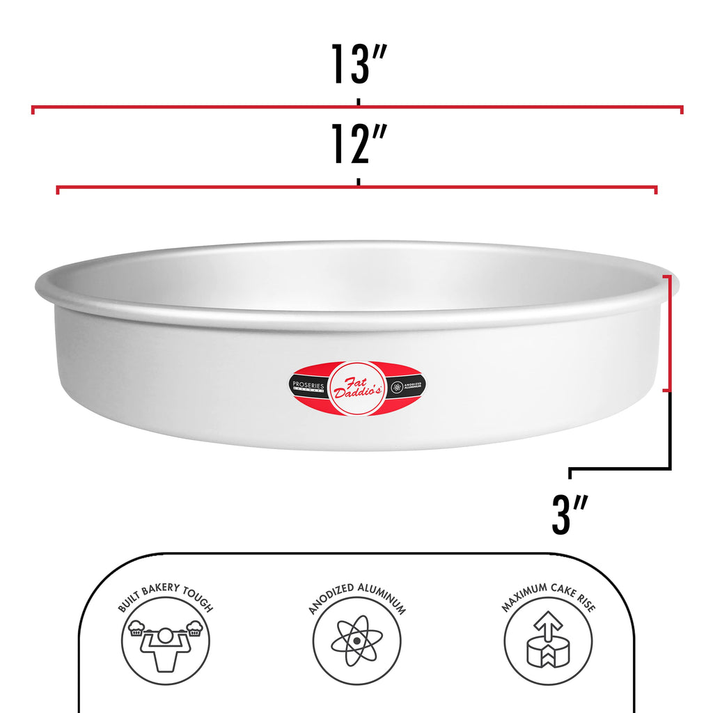 Fat Daddio's Anodized Aluminum Round Cake Pan, 12 x 3 Inch