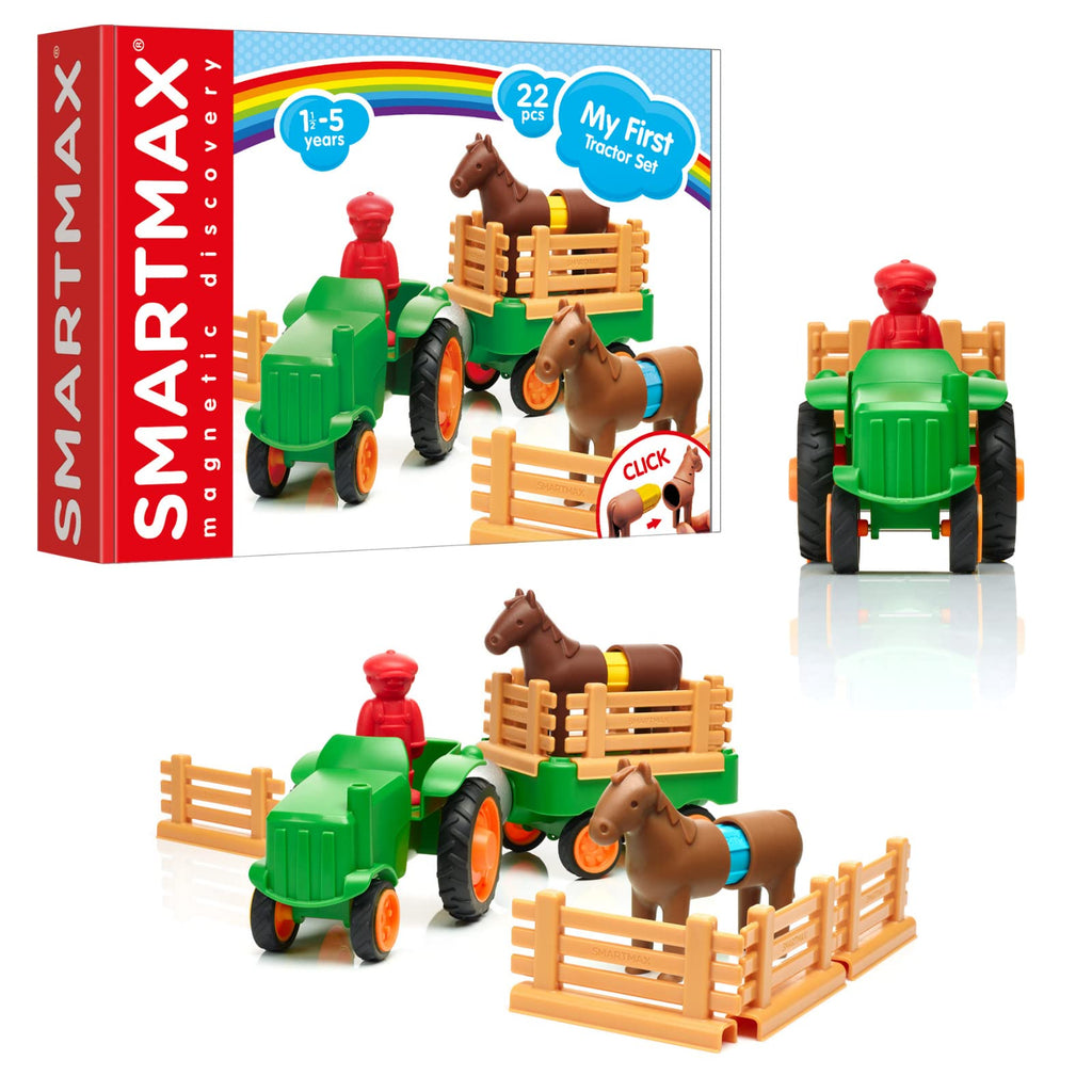 SmartMax My First Farm Tractor STEM Magnetic Discovery Play Set with Moving Tractor for Ages 1-5