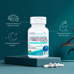 Kappa Nutrition Powered by Magbrain™ Magnesium L-Threonate Plant-Based, 90 Vegan Capsules, 420mg Elemental Magnesium (3 Capsules) from 2,253mg, Brain, Sleep & Muscle Support.