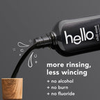 Hello Chill Mint Alcohol Free Mouthwash with Activated Charcoal, 17.6 Fl Oz, Fluoride Free Mouthwash with Farm Grown Mint and Coconut Oil, Vegan, Minty Oral Rinse (Pack of 3)