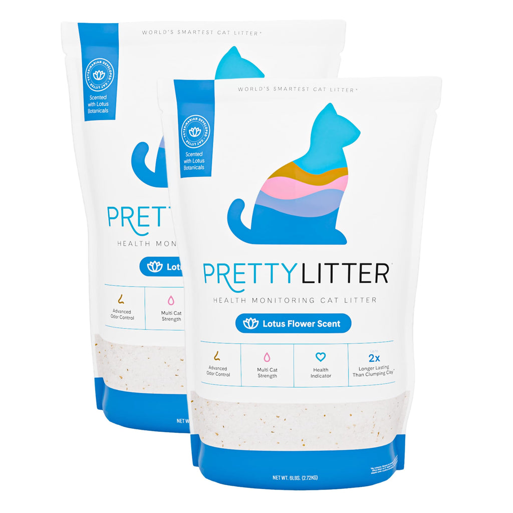 PrettyLitter Health Monitoring Cat Litter, Lotus Flower, 2-Pack, 6 lb. Bags