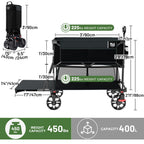 TIMBER RIDGE 400L Folding Double Decker Wagon with Brakes, 54" Extra Long