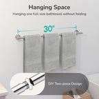 USHOWER Polished Chrome Bath Towel Bar, 30-Inch Towel Rack for Bathroom Wall-Mounted, Thicken SUS304 Stainless Steel Towel Rod (Total Length 32-Inch)