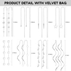 HAIAISO 8 Pairs Threader Dangle Earrings for Women 316L Stainless Steel Chain Tassel Earrings Lightweight Double Twist Wave Threader Drop Earrings Long Chain Earrings Set