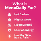 Happy Mammoth Meno Daily Menopause Vitamins & Supplements for Women, Boost Metabolism, Healthy Skin, Hair and Nails, Hot Flash, Mood Support, 72 Capsules
