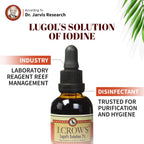 J.CROW'S® Lugol's Solution of Iodine 2% 2 oz (1 Bottle) – Premium Iodine & Potassium Iodide Liquid, Gluten & Alcohol-Free Natural Brine Extract, No Expiration - 1200 Drops
