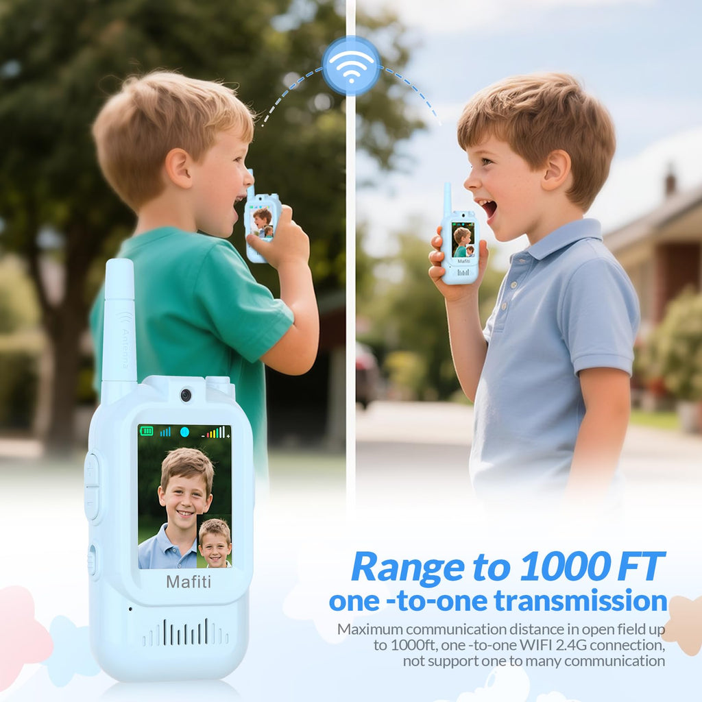 Mafiti Toys Video Walkie Talkies for Kids 2 Pack Rechargeable Long Range