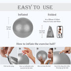 Soft Pilates Ball 9 Inch, Ideal Small Exercise Ball Between Knee Squeeze for Physical Therapy Yoga Core Medicine Abs Pt Bouncy, Mini Rubber Fitball Barre Workout Equipment for Women Men Kid Toddler