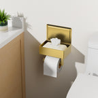 FORIOUS Toilet Paper Holder with Shelf, Wall-Mounted Modern Wipes Dispenser
