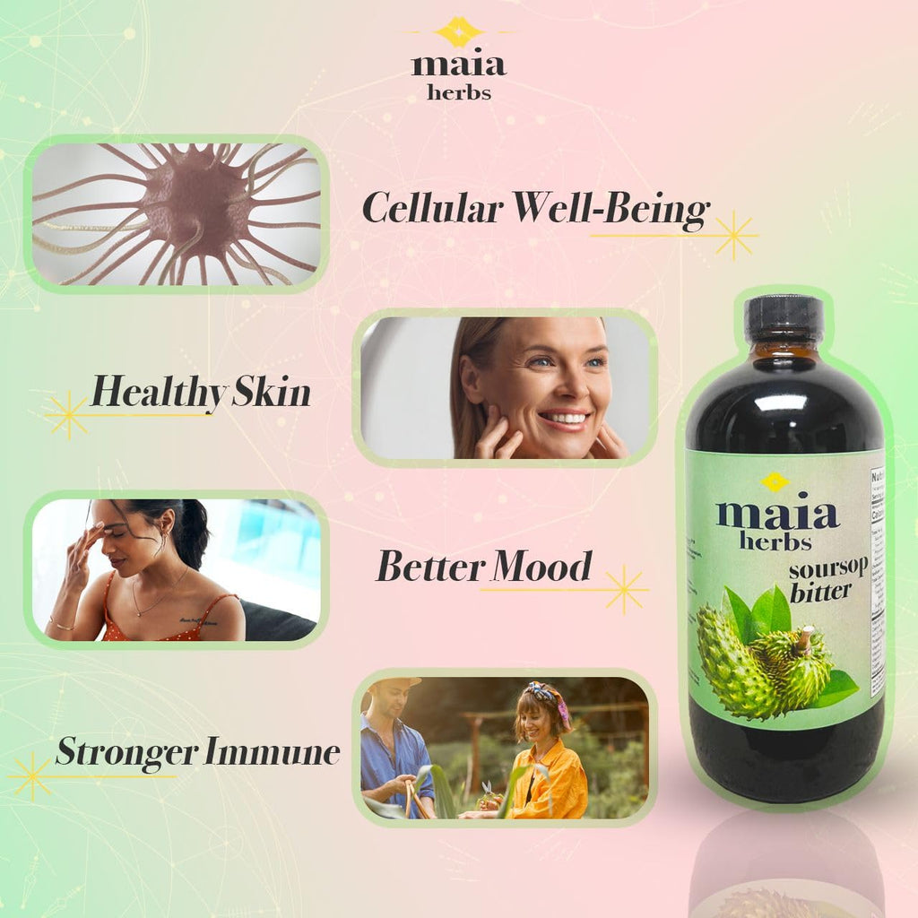 Maia Herbs Soursop Bitters Liquid 16oz - Premium Holistic Immune Boost