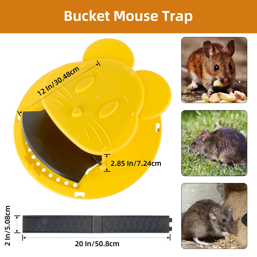 3pc Bucket Mouse Trap - Mouse Traps Indoor for Home - ABS Material