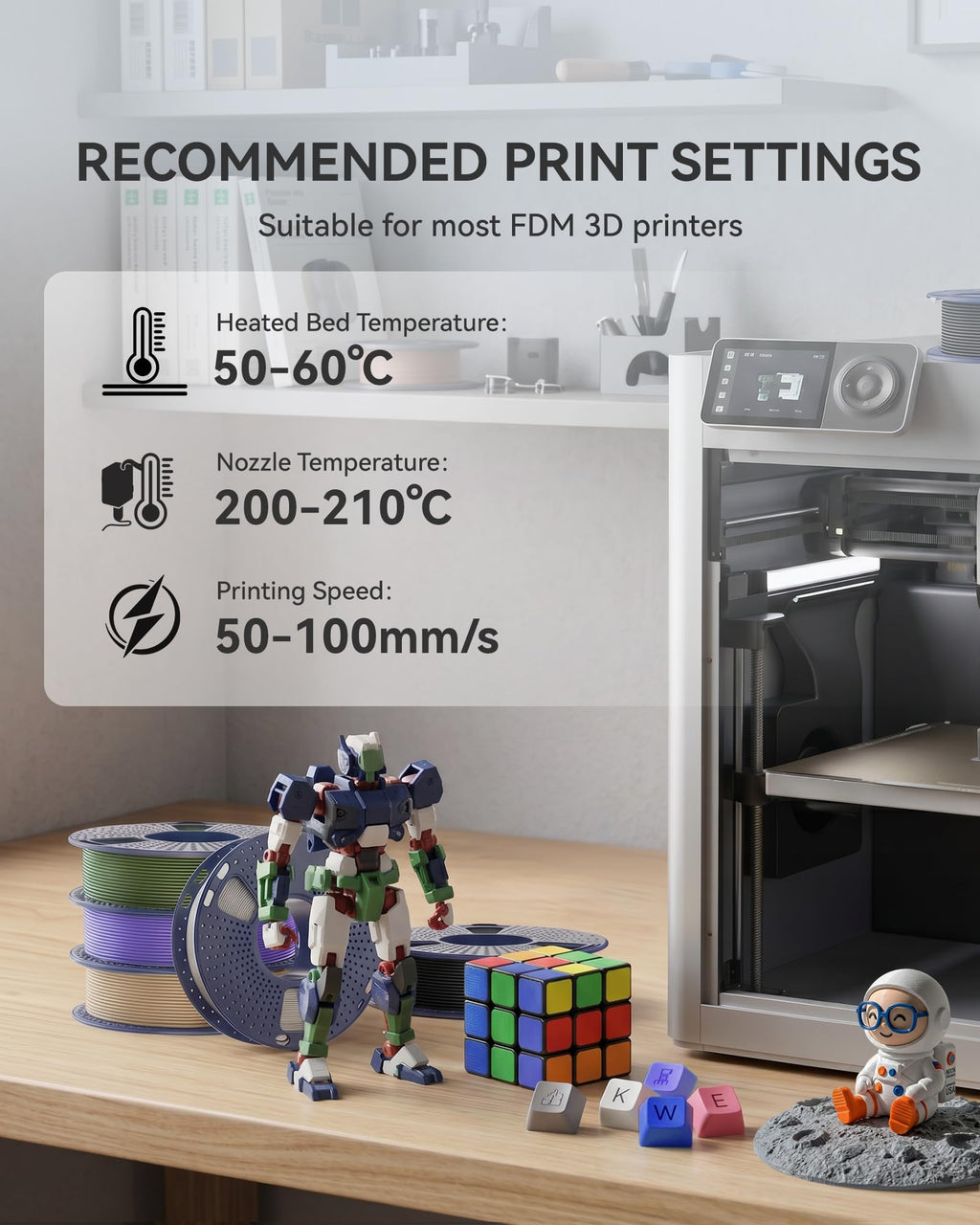 SUNLU 250g PLA Filament Bundle 1.75mm, Multicolor 3D Printer Filament