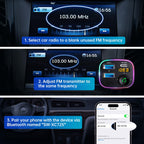 Syncwire Bluetooth 5.4 Car Adapter 48W FM Transmitter for Hands Free Calls