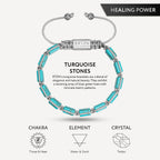 RTZN® Mens Turquoise Bracelet – Premium Handcrafted Western Turquoise Bracelets for Men And Women – 8MM Flat Bead Adjustable Turquoise Beaded Bracelet (Havana)