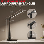 Honeywell LED Desk Lamp for Home Office, Eye-Caring Dimmable Reading Light with 4 Color Modes, Touch Control, USB-A & USB-C Charging Ports, Adjustable Head, Timer for Bedroom & Small Desks