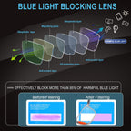 BLOEXCLU 6 Pack Reading Glasses for Men Sports Style Blue Light Blocking Readers with Spring Hinge Women Eyeglasses (Black & red & Brown & Orange & Blue & transparent, 2.5, x)