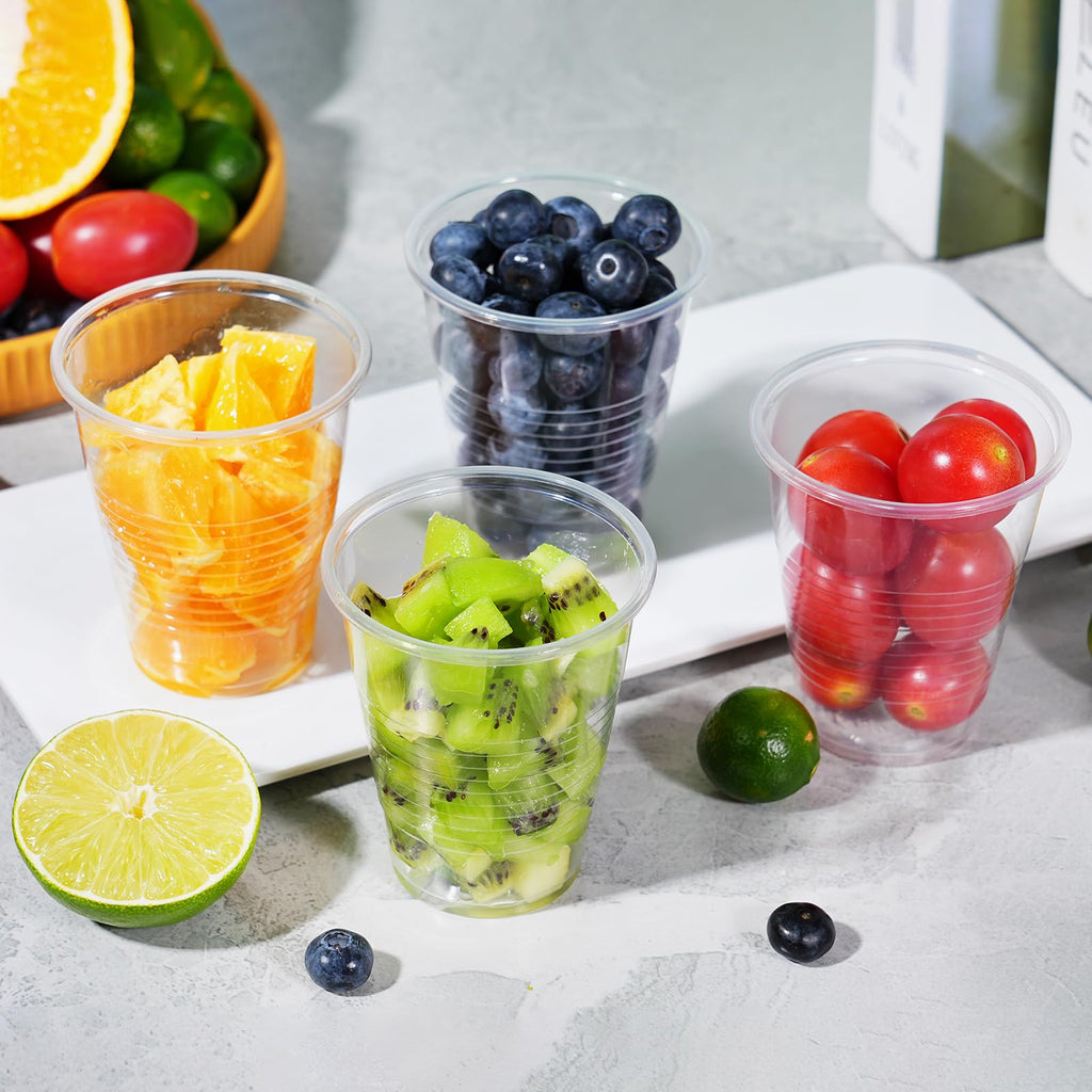 SIUQ 600 Pack 9 oz Plastic Cups, Clear Disposable Plastic Water Cups Bulk