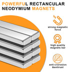 MIKEDE 30 Pcs Small Neodymium Magnets with Adhensive Backing 40x10x5 mm