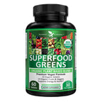 Potent Garden Super Greens Capsules, Fruits and Veggies Supplement, Organic Greens Tablets with Alfalfa Beet Root & Tart Cherry, Daily Nutrition Support, 60 Ct