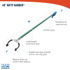 Unger Professional 48” Nifty Nabber, Reacher Grabber Tool, Trash Picker Upper, Built-In Magnet and Ergonomic Grip, Outdoor Claw Pickup, Reaching Assist for Seniors, Safely Perform Tasks