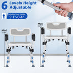 Shower Chair for Elderly and Disabled Inside Shower, Shower Seat for Inside Tub 450 LB Heavy Duty, Shower Chair with Arms and Back,Padded Handicap Bath Chairs for Seniors for Shower Stal