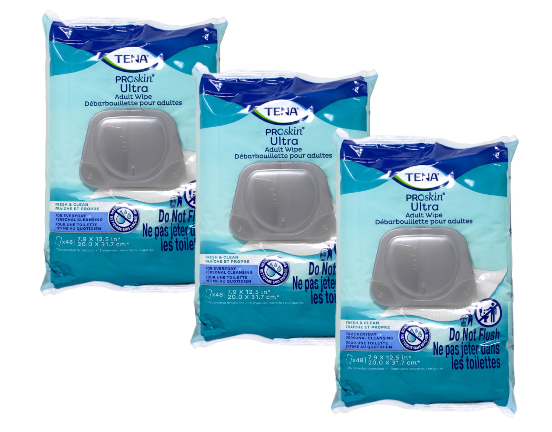 Tena Skincare Incontinence Adult Wipe Pre-Moistened Adult Washcloth 48 ea (Pack of 3)
