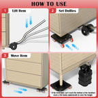 EZ 2MOVE Heavy Duty Furniture Movers with 5-Wheel Dollies, Furniture Dolly Set with Lifter & Base, 360° Swivel Casters, Non-Slip Pads, Up to 2000 lbs Load Capacity