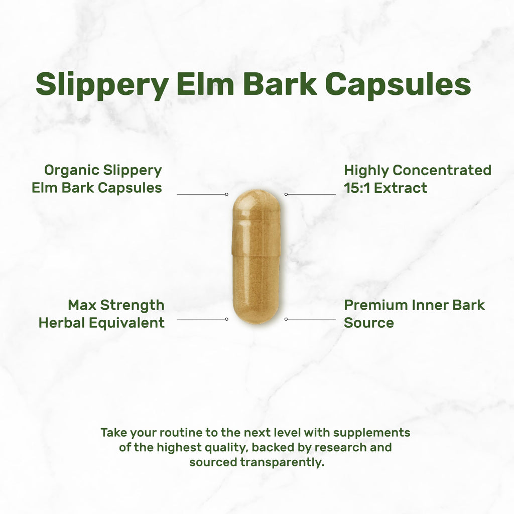 DEAL SUPPLEMENT Slippery Elm Capsules – 300 Pills, Made with Organic Inner Bark Powder Extract – Natural Herb for Soothing Throat & Digestive Support – Non-GMO