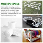 4 Way PVC Pipe Fittings 1 Inch, Zernmiarder White PVC Elbow Corner Side Outlet Tee Fitting, SCH40 Furniture Grade Pipe Connectors - Fits 1" Polyvinyl Chloride Pipes, 12 Pieces